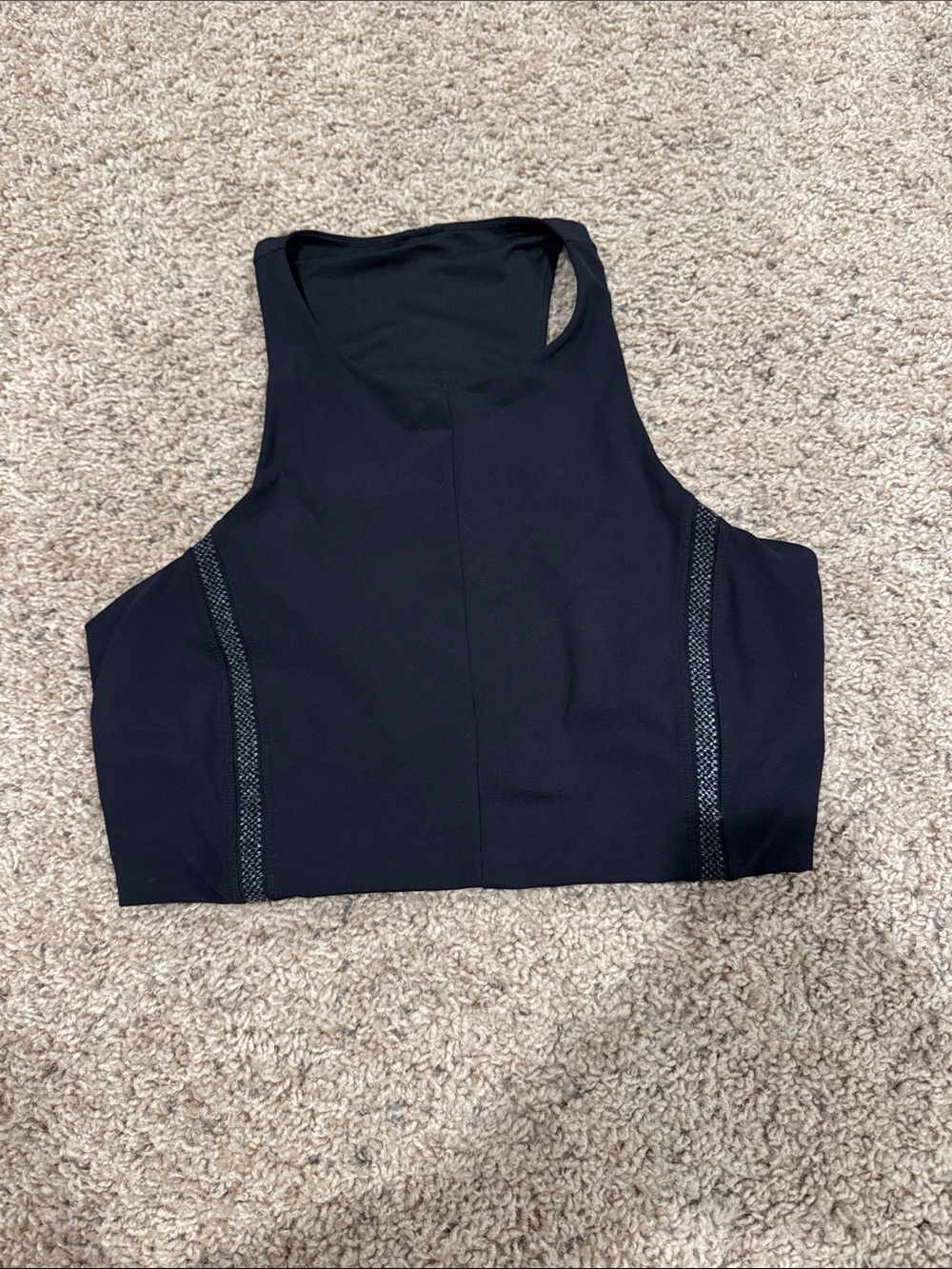 Lululemon Black High Neck Cropped Tank Top